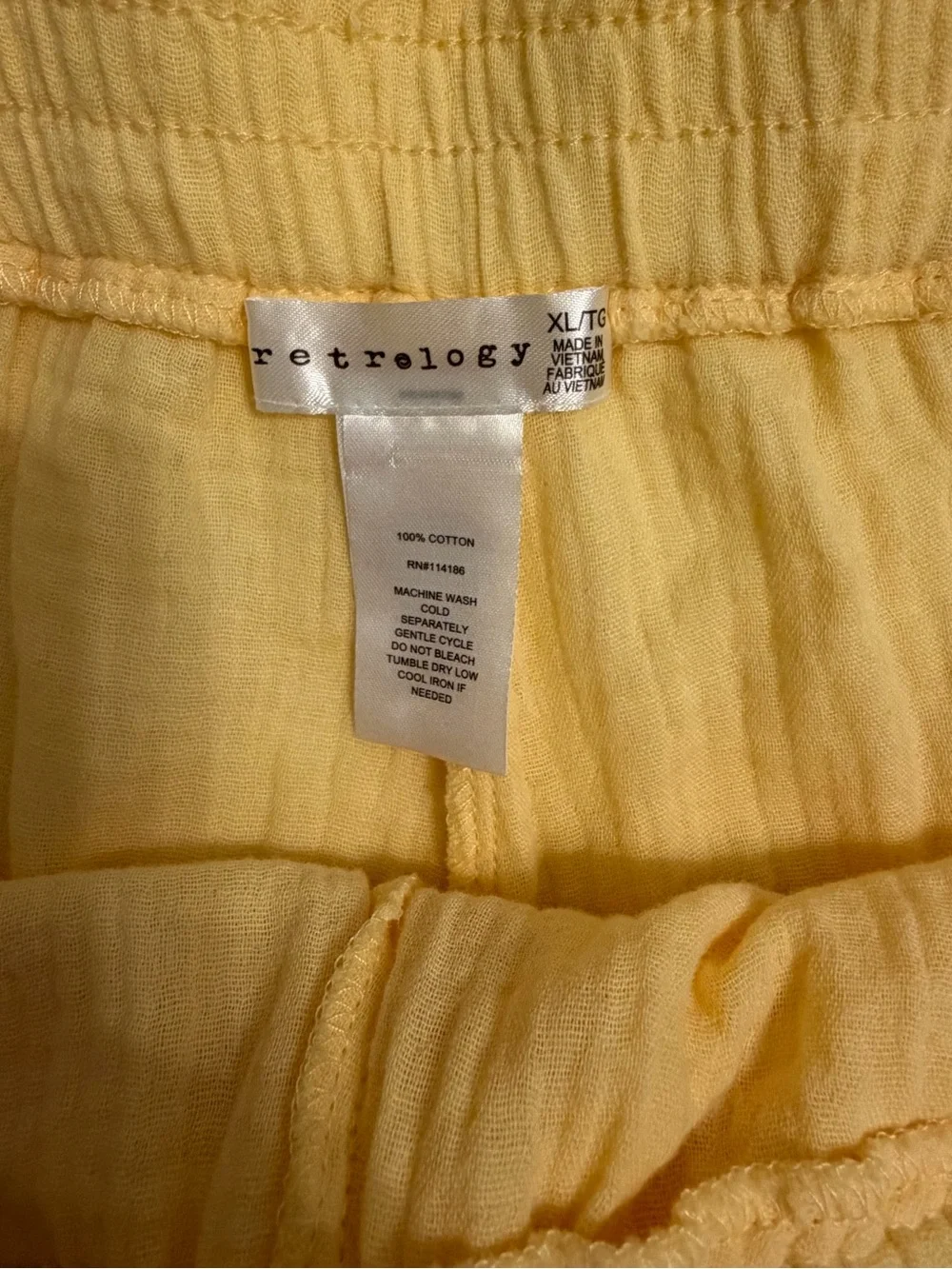 Tie-Waist Wide Leg Pants in Soft Yellow